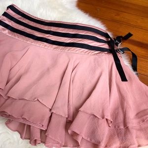 BEBE Medium Silk Pink Skirt with Black Accents